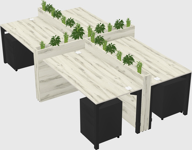 Rectangular shared desk