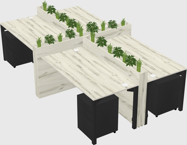Rectangular shared desk