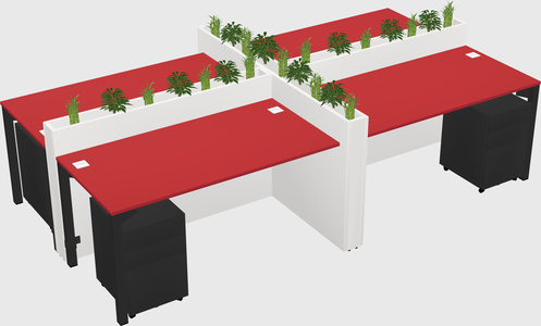 Rectangular shared desk