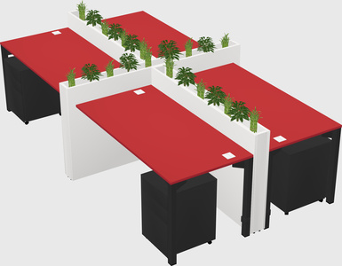 Rectangular shared desk