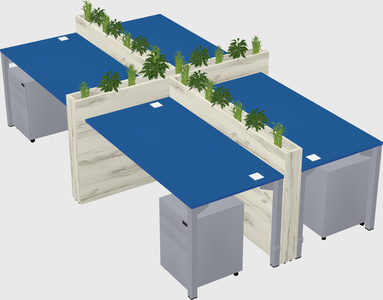 Rectangular shared desk