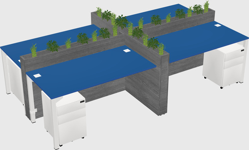 Rectangular shared desk