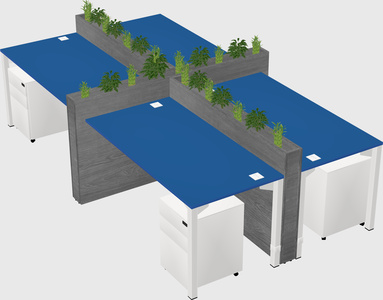Rectangular shared desk