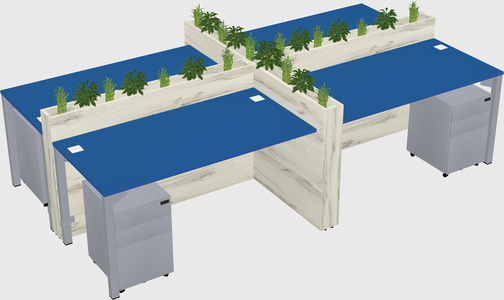 Rectangular shared desk