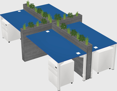Rectangular shared desk