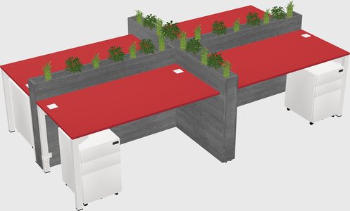 Rectangular shared desk