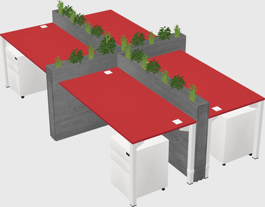 Rectangular shared desk