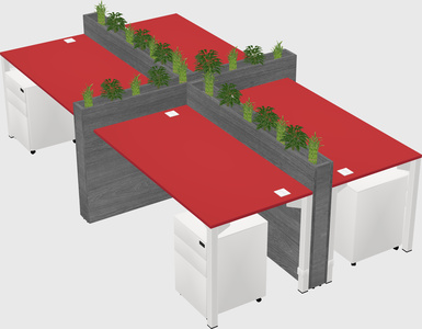 Rectangular shared desk