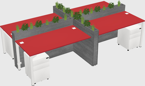 Rectangular shared desk