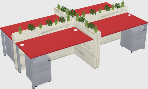 Rectangular shared desk