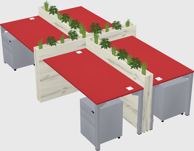 Rectangular shared desk