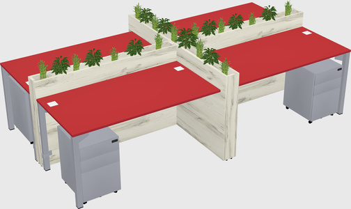 Rectangular shared desk