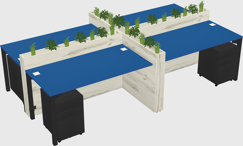 Rectangular shared desk