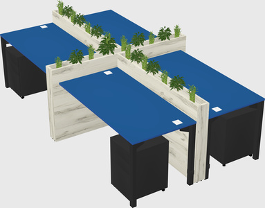 Rectangular shared desk