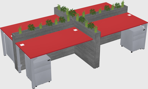 Rectangular shared desk