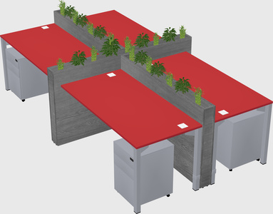 Rectangular shared desk