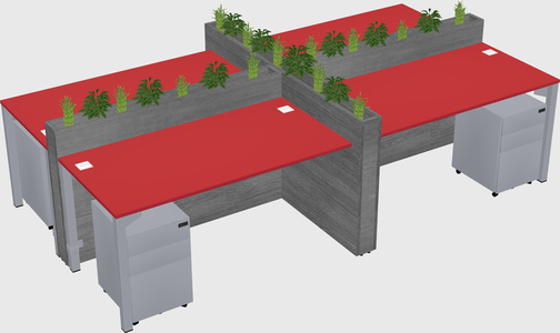 Rectangular shared desk