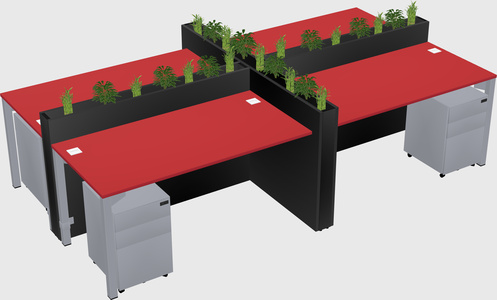 Rectangular shared desk