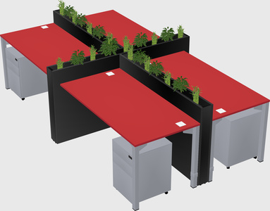 Rectangular shared desk