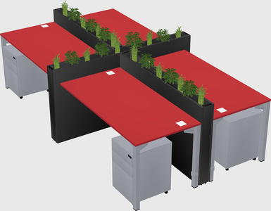 Rectangular shared desk
