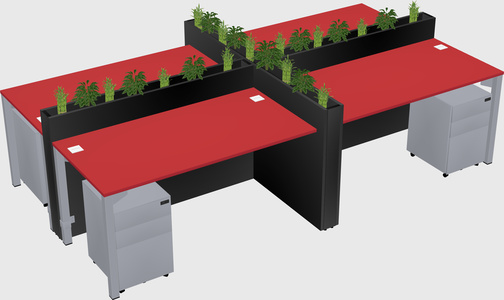 Rectangular shared desk