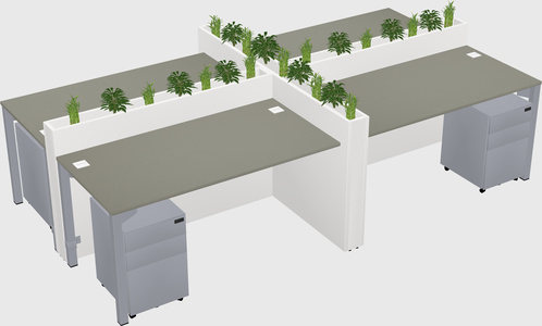 Rectangular shared desk