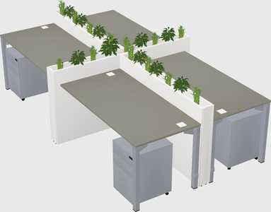 Rectangular shared desk
