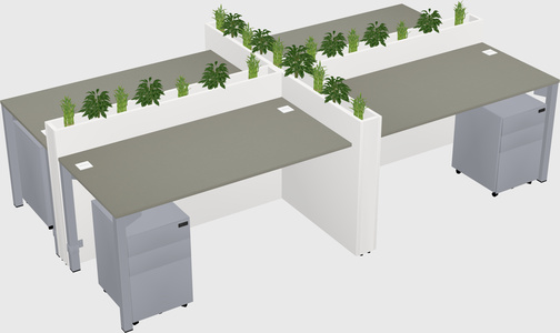 Rectangular shared desk