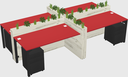 Rectangular shared desk