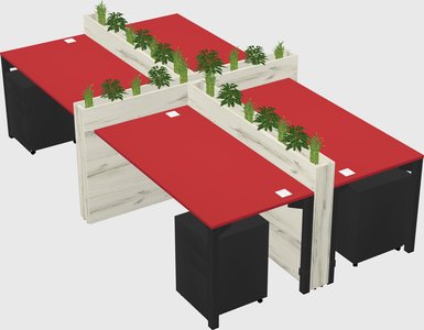 Rectangular shared desk