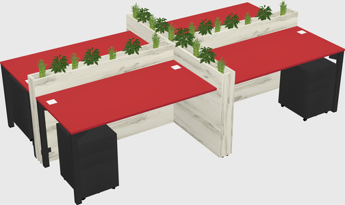 Rectangular shared desk