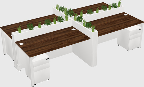 Rectangular shared desk