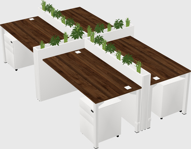 Rectangular shared desk