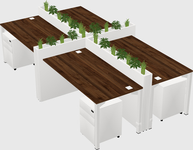 Rectangular shared desk