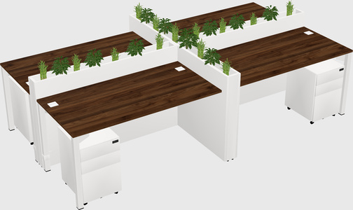 Rectangular shared desk