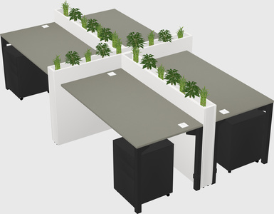 Rectangular shared desk
