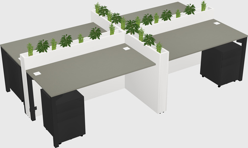 Rectangular shared desk