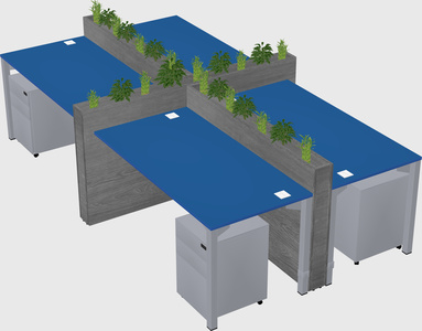 Rectangular shared desk