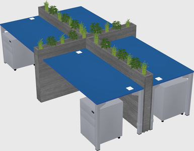 Rectangular shared desk