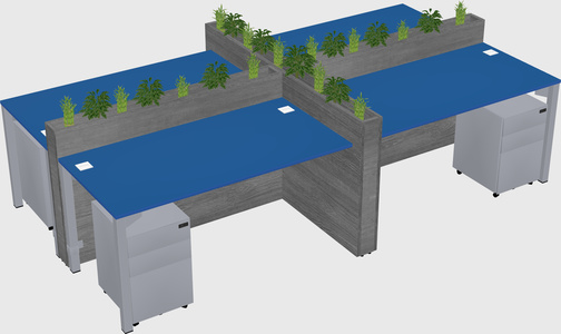 Rectangular shared desk