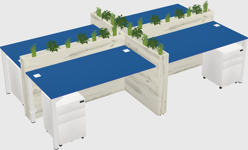 Rectangular shared desk