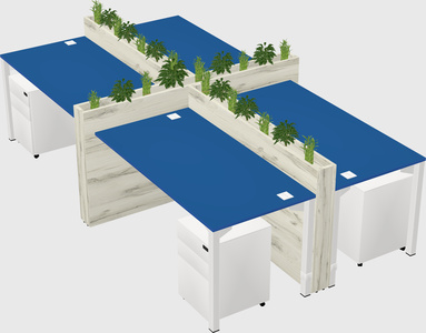 Rectangular shared desk
