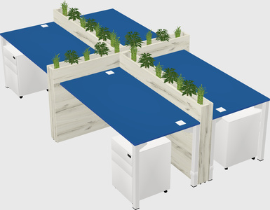 Rectangular shared desk