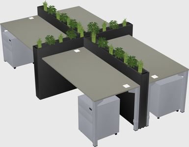 Rectangular shared desk
