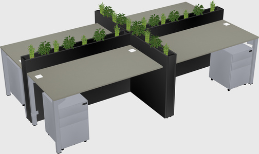 Rectangular shared desk