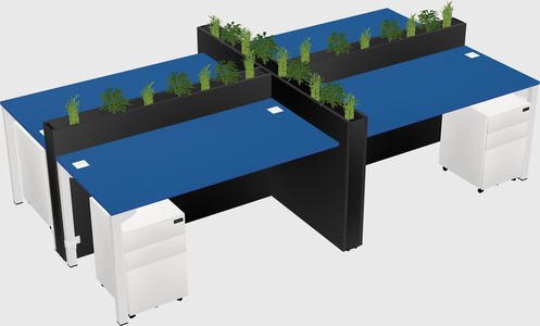 Rectangular shared desk
