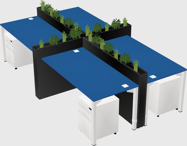 Rectangular shared desk