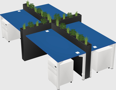 Rectangular shared desk