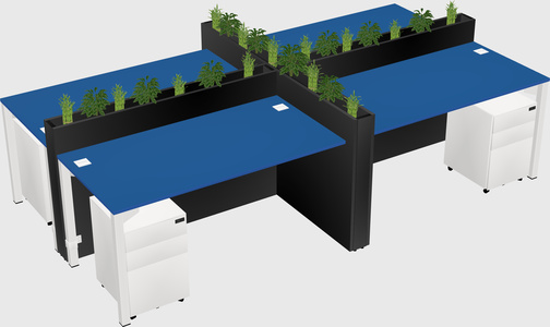 Rectangular shared desk