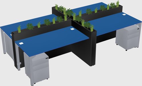 Rectangular shared desk